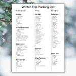 Outdoor travel packing list